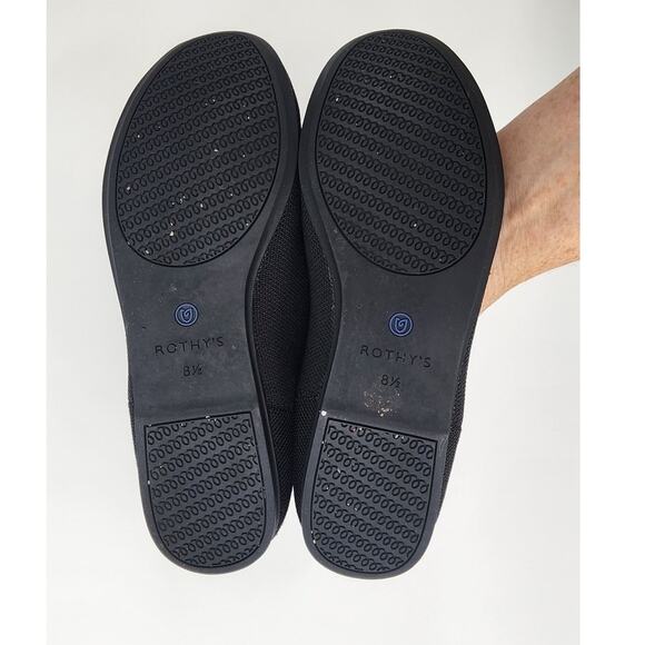 Rothy's Classic Black Round Toe Black Flats Size 8.5 - Picture 4 of 7